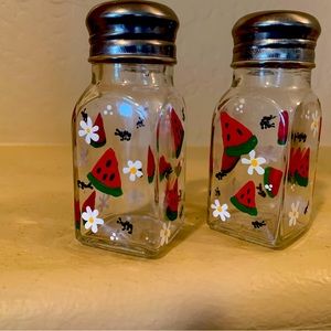 Summer Watermelon with Ants Hand Painted  2 oz salt and pepper shakers